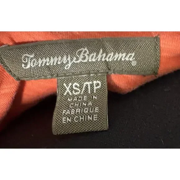 Tommy Bahama Orange White Floral Sundress XS Cotton Spaghetti Strap Resort Dress - Picture 7 of 8